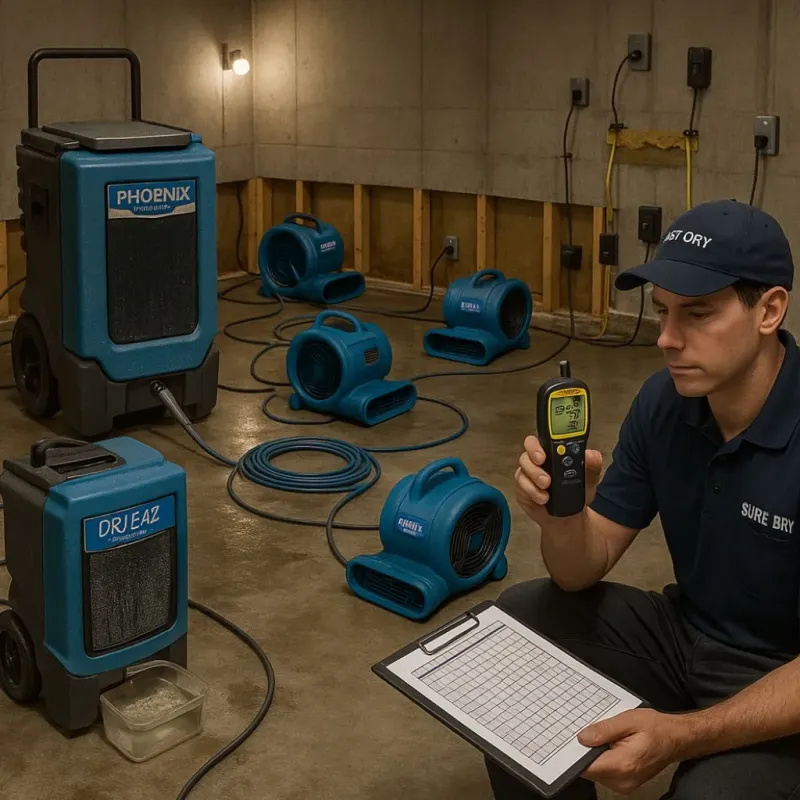Structural Drying and Dehumidification process in Eaton Estates, OH
